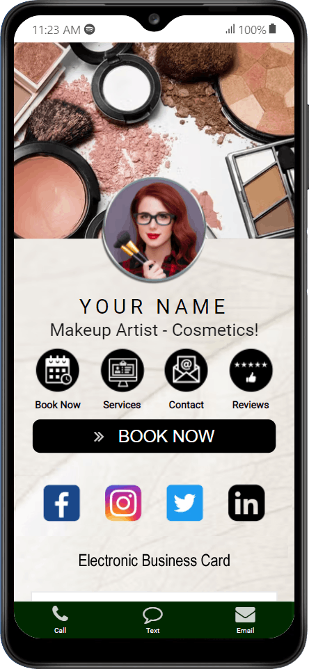 Makeup Artist electronic business card